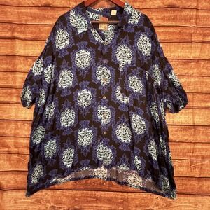 Vintage Pineapple Connection Shirt Mens 4XL Black Hawaiian Tribal‎ Tropical 90s